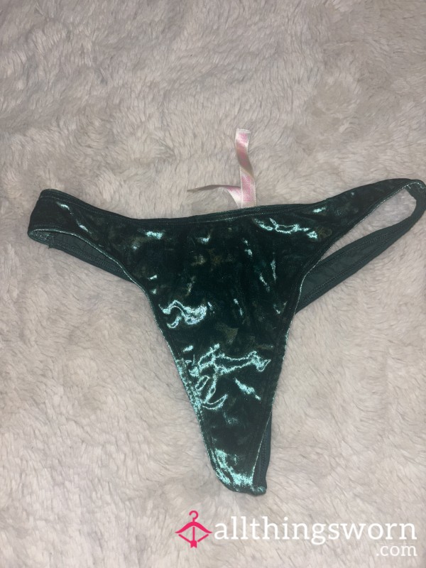 Green Velvet Thong