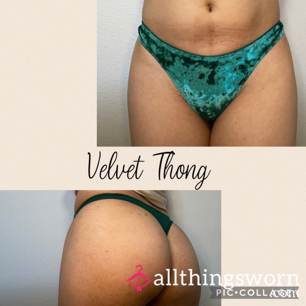 Green Velvet Thong