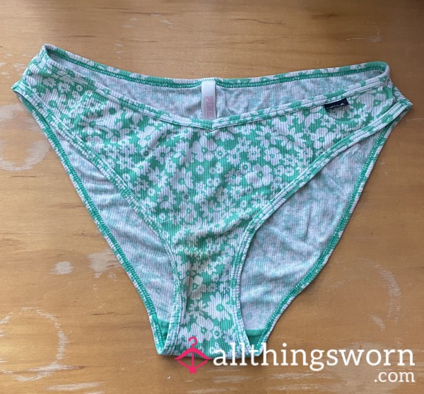 Green & White PINK Panties