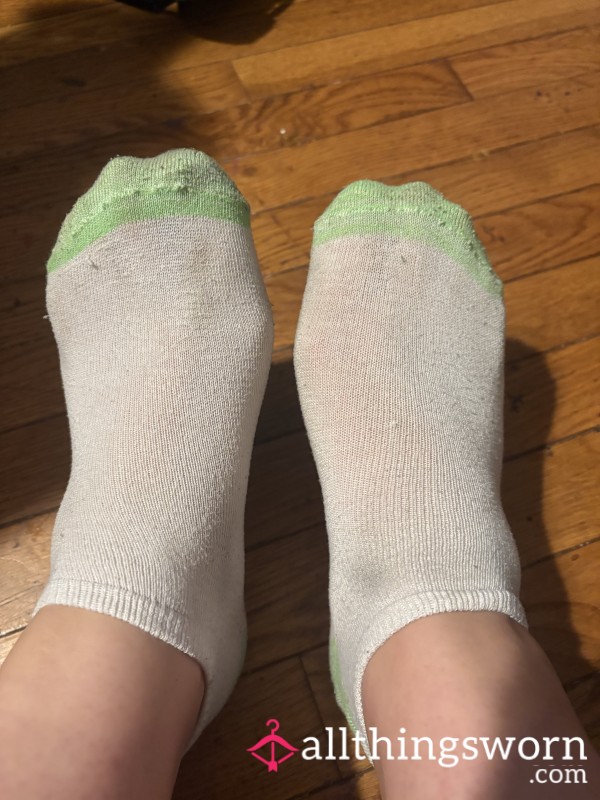 Green & White Socks