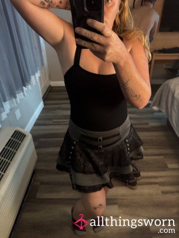 Grey And Black Skirt