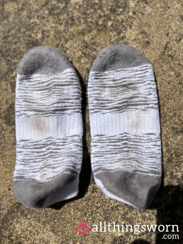 Grey And Black Work Trainer Socks