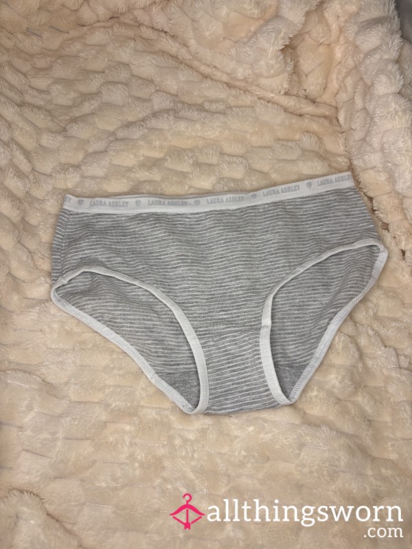 In An Order 💕 Grey And White Stripped Cotton Bikini Panties