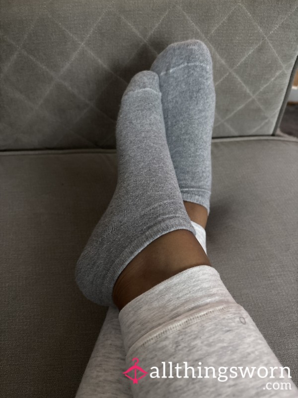 Grey Ankle Socks Worn For 48 Hours