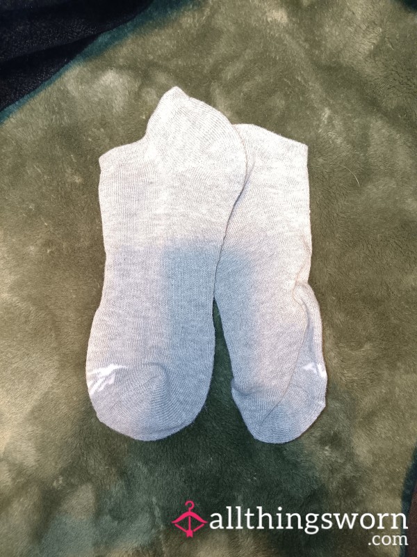 Grey Ankle Socks Worn