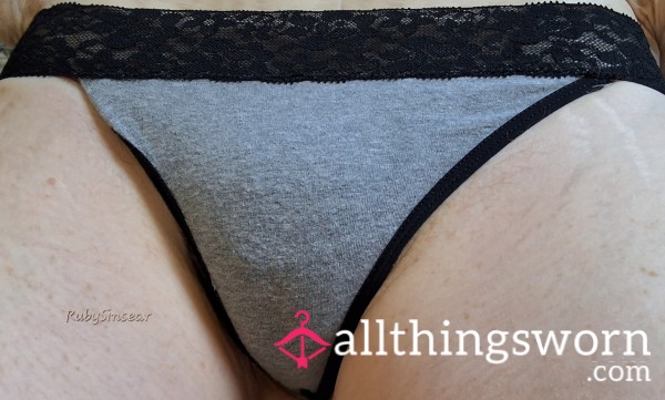 Grey Black Lasenza Thong