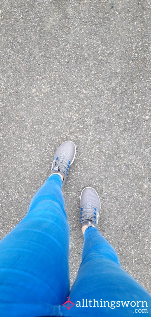 Grey & Blue Puma Trainers – Lightly Worn Size 6