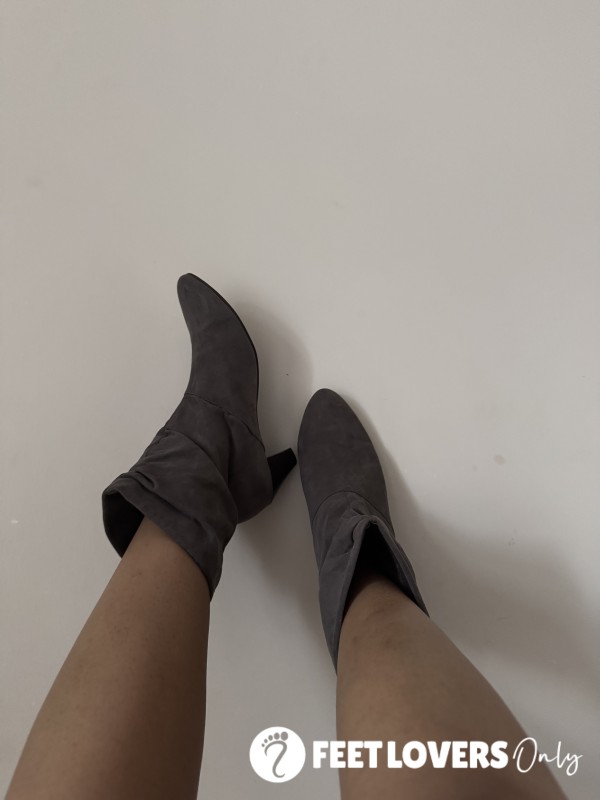 Grey Boots Very Well Worn