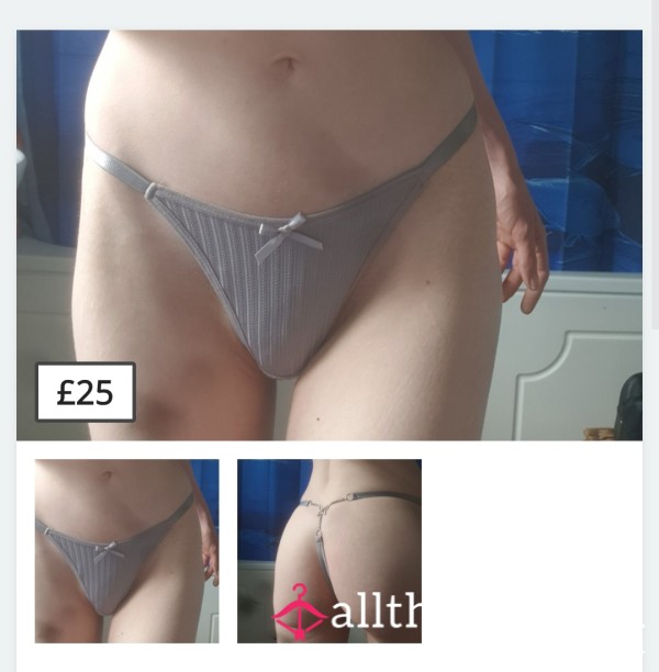 Grey Bu*terfly Thongs