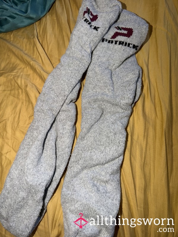 Grey Calf High Socks
