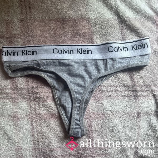 🩶 Grey Calvin Klein Thong With 2 Min Play Video