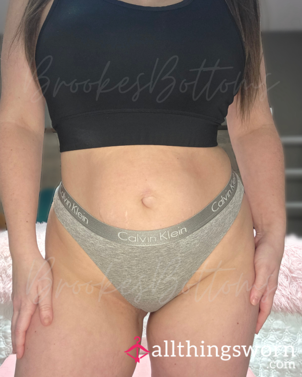 Grey Calvin Klein Thong - Worn 48hr Upon Purchase Or However You'd Like 😈