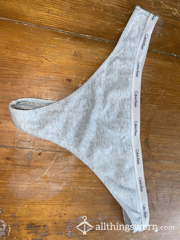 Grey Calvin Kline Thong