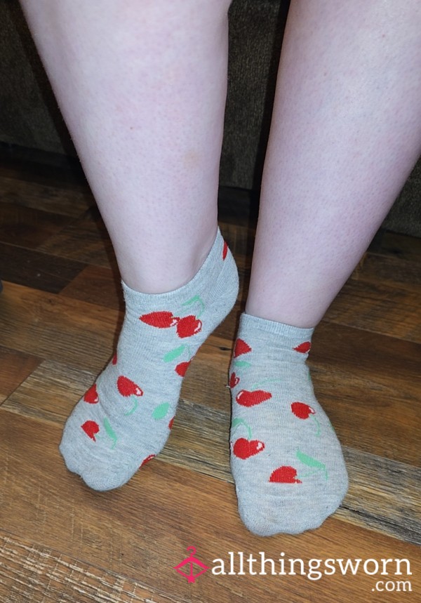 Grey Cherry Socks