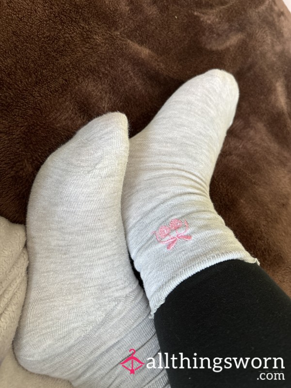 Grey Cherry Socks