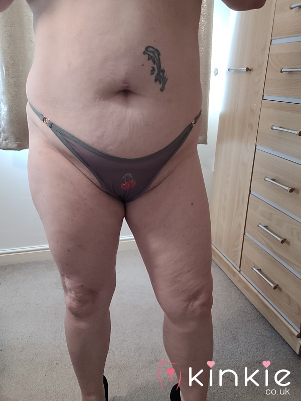 Grey Cherry Thong