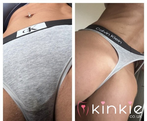 Grey Cotton CK Sweaty, Musky, No Wipe Gym Thong