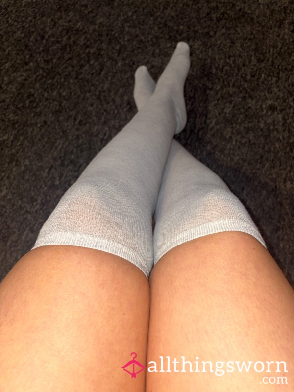 Grey Cotton Knee High Socks (3day Wear)