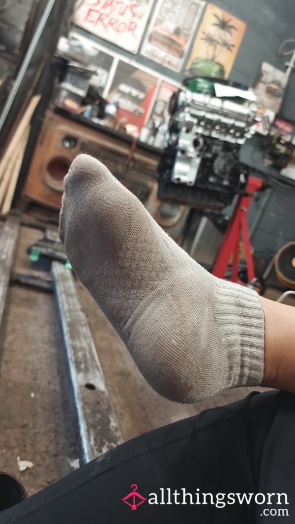 Grey Cotton Mini Crew Sock