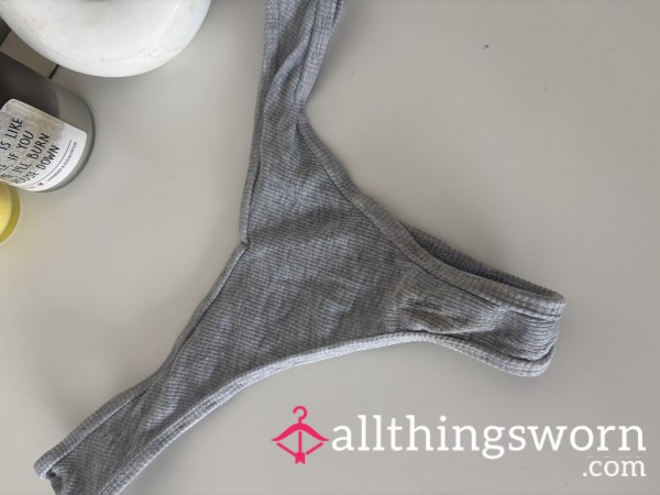 Grey Cotton Old Thong 🩶