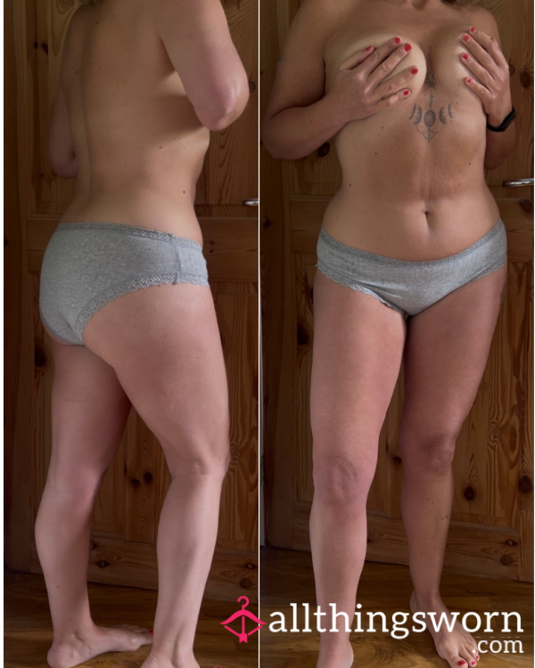 Grey Cotton Panties 💋 Ready To Custom Wear For You 💋