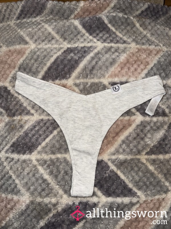 Grey Cotton Sports Thong