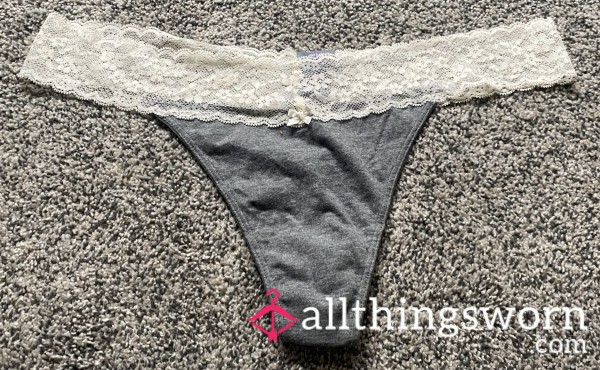 Grey Cotton Thong