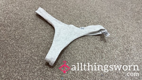 Grey Cotton Thong