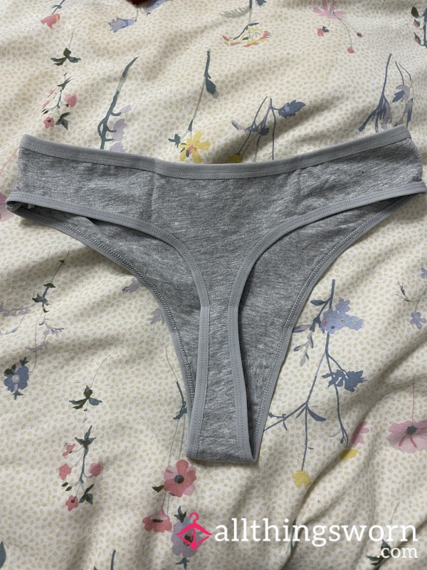 Grey Cotton Thong 🩶