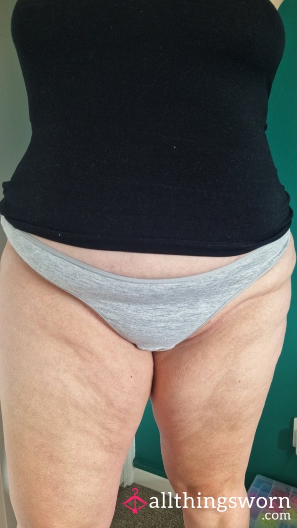 Grey Cotton Thong