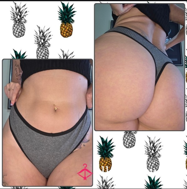 Grey Cotton Thong
