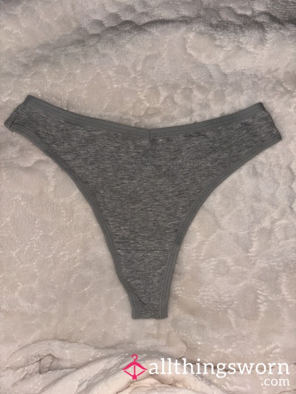Grey Cotton Thong