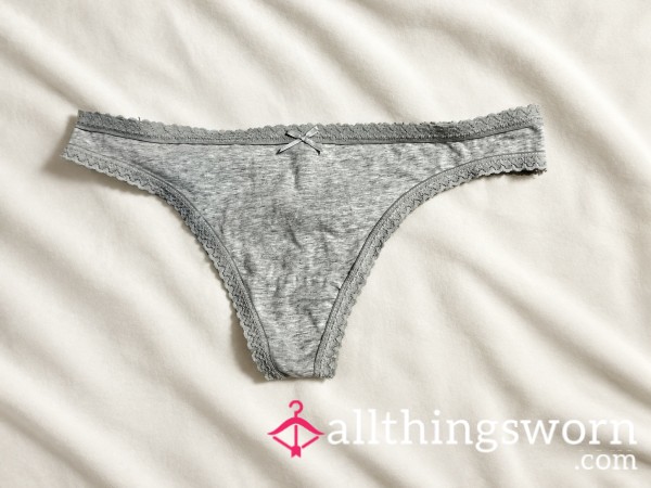 Grey Cotton Thong