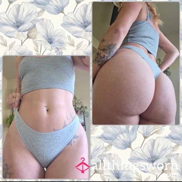 Grey Cotton Thong