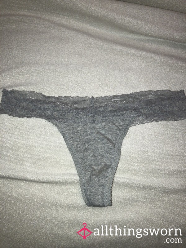 Grey Cotton Thong
