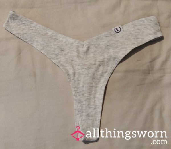 Grey Cotton Thong