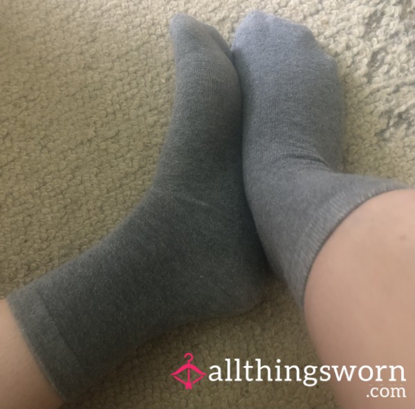 Grey Crew Cut Socks