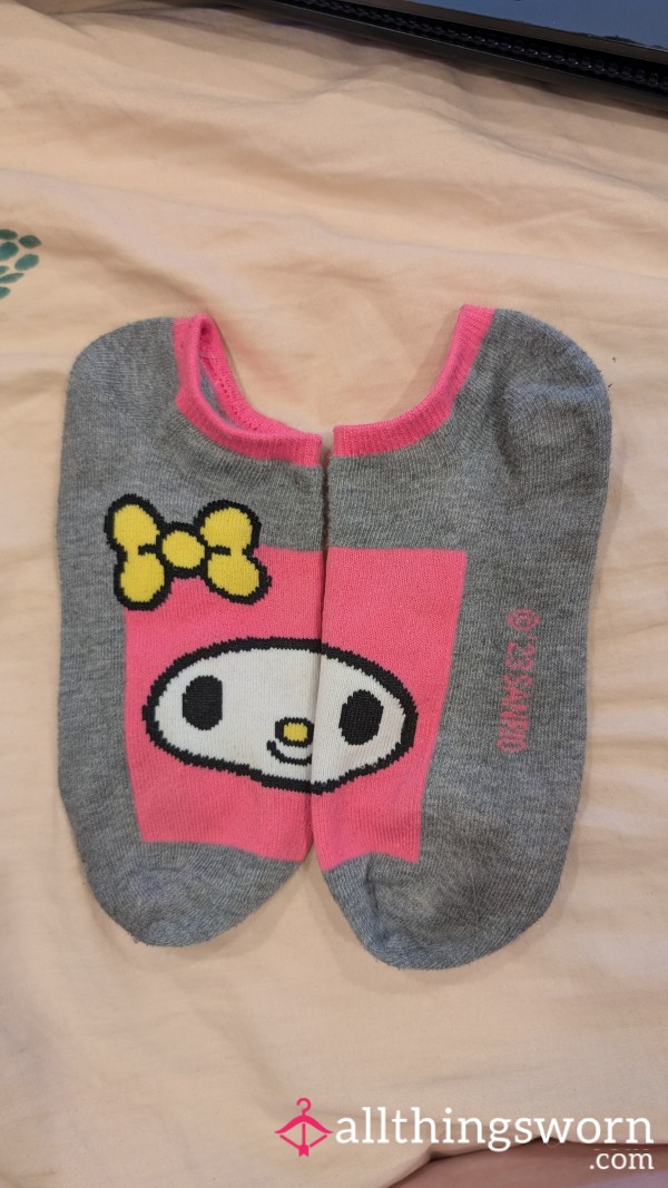 Grey Cute Hello Kitty Cartoon Ankle Socks