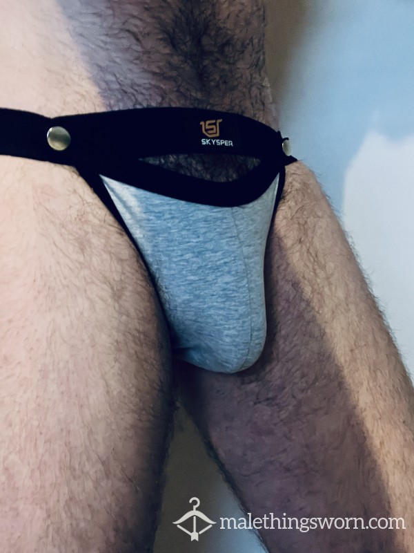 Grey Detachable Pouch Jock Strap