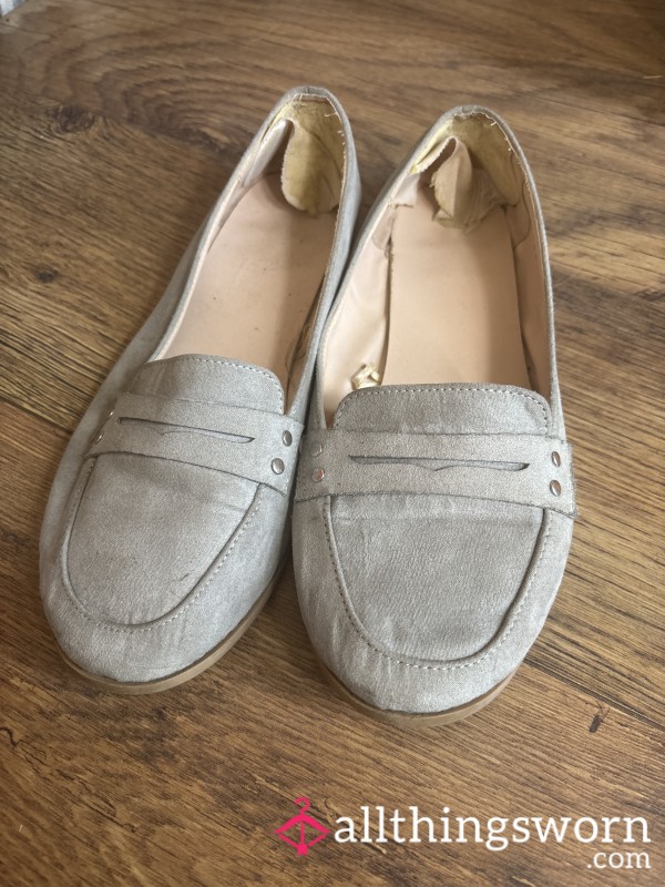 Grey Flat Office Shoes