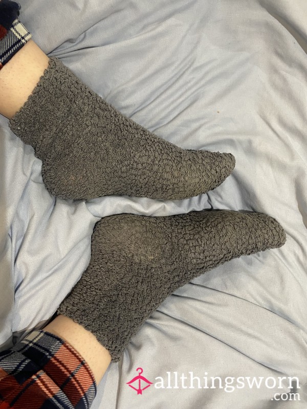 Grey Fluffy Socks