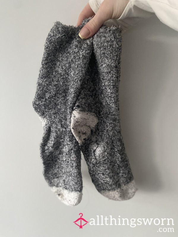 Grey Fluffy Socks