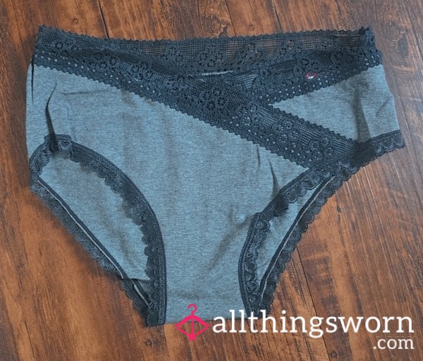 Grey Full Coverage With Black Lace