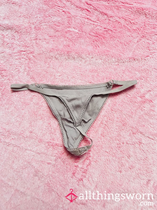 Grey G String Cotton Thong
