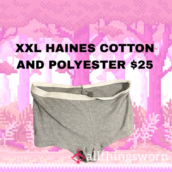 GREY HAINES BOYSHORT WHITE WAIST BAND