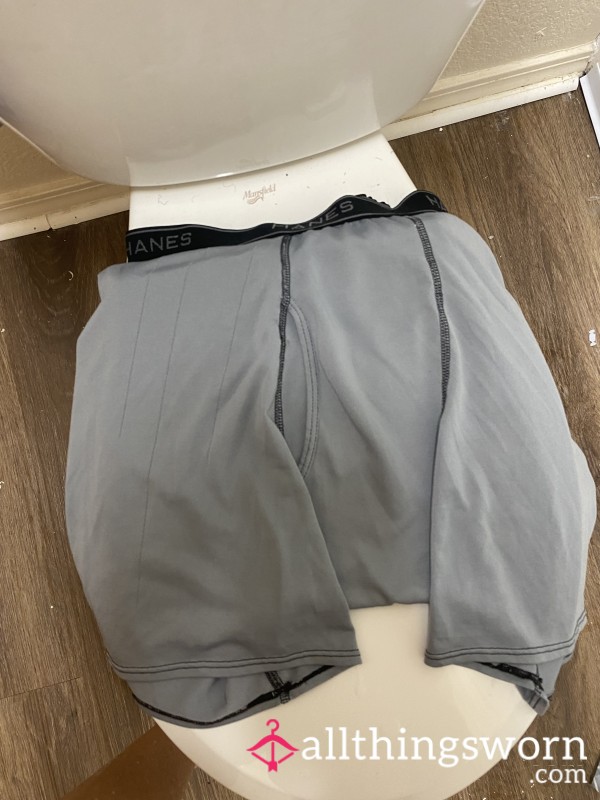 Grey Hanes Boxers Heavily Worn