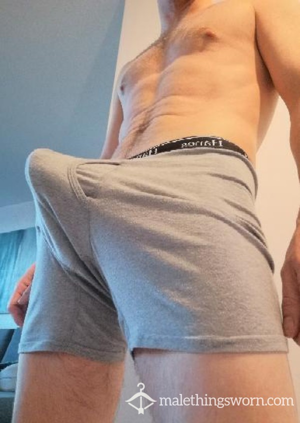 Grey Hanes Hangover Boxers.