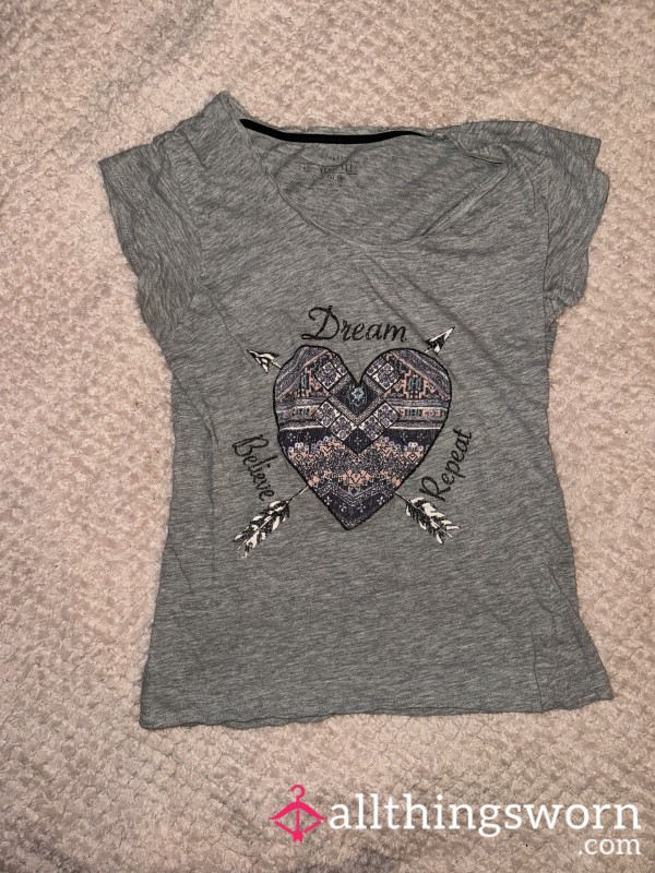 Grey Heart Patterned Top