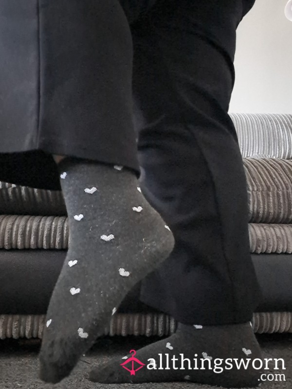 Grey Heart Socks
