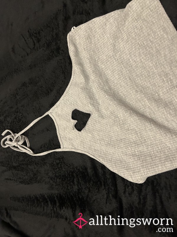 🌫️ Grey Heat – Worn Grey Everyday Top 💌
